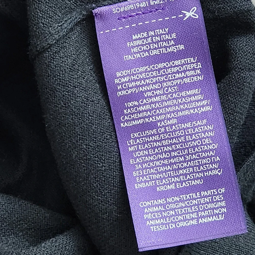 Ralph Lauren Purple Label 100% Cashmere V-Neck Cardigan Black Men XXL Made Italy